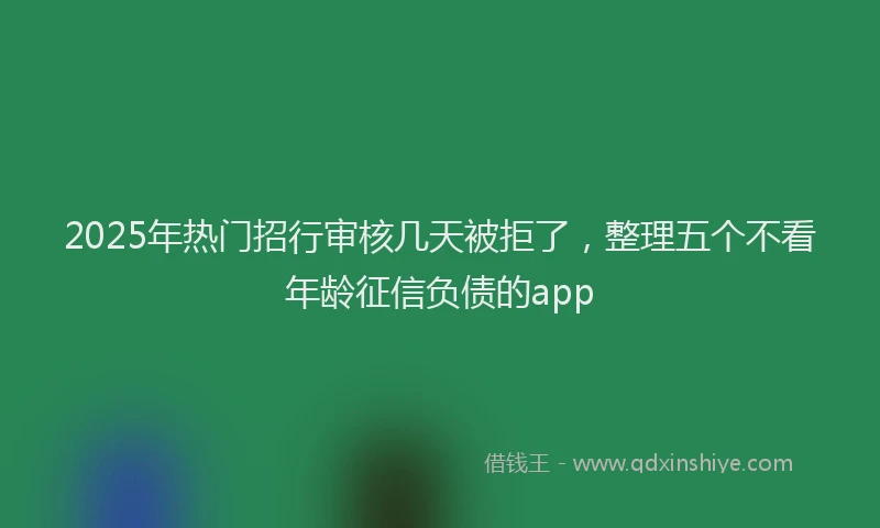 2025年热门招行审核几天被拒了，整理五个不看年龄征信负债的app