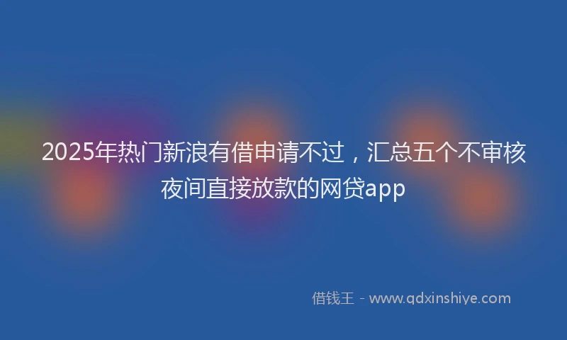 2025年热门新浪有借申请不过，汇总五个不审核夜间直接放款的网贷app