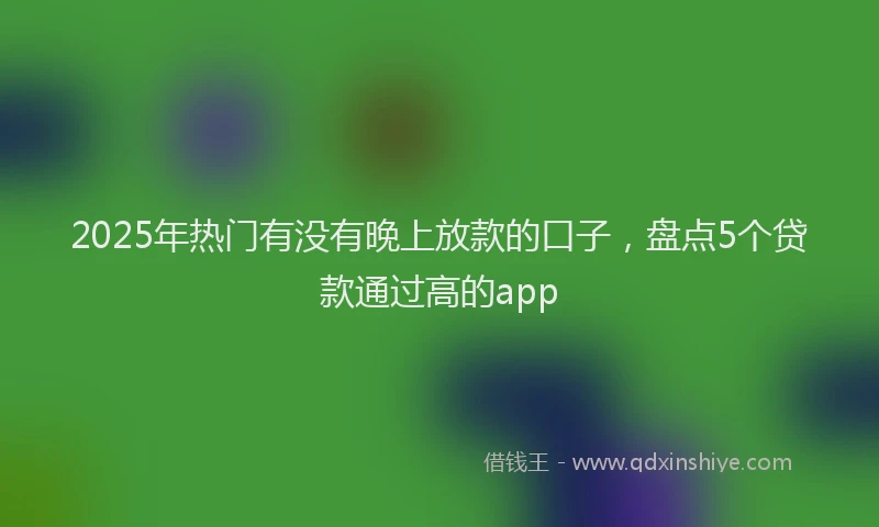 2025年热门有没有晚上放款的口子，盘点5个贷款通过高的app