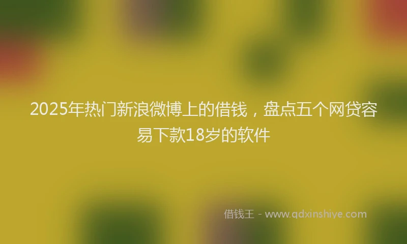 2025年热门新浪微博上的借钱，盘点五个网贷容易下款18岁的软件