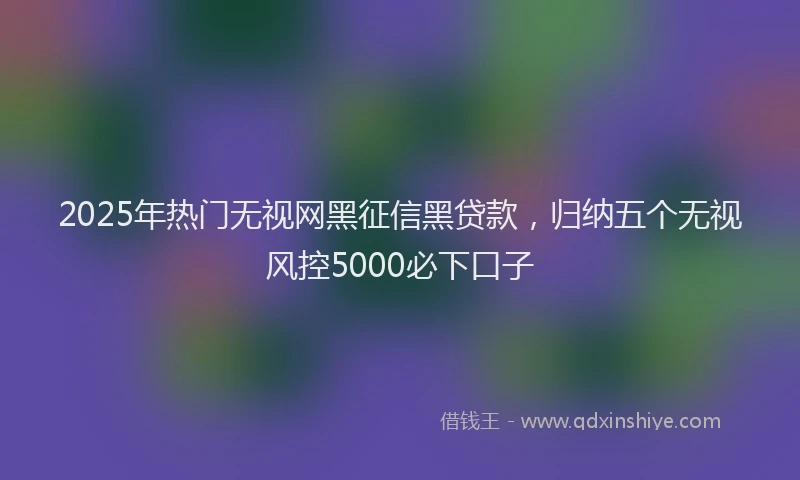 2025年热门无视网黑征信黑贷款，归纳五个无视风控5000必下口子