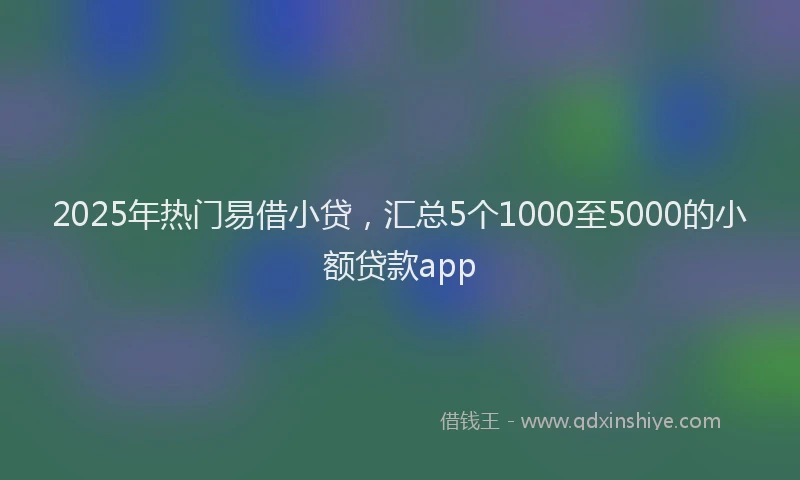 2025年热门易借小贷，汇总5个1000至5000的小额贷款app