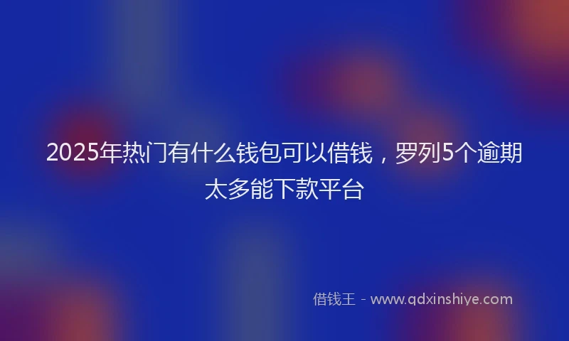 2025年热门有什么钱包可以借钱，罗列5个逾期太多能下款平台