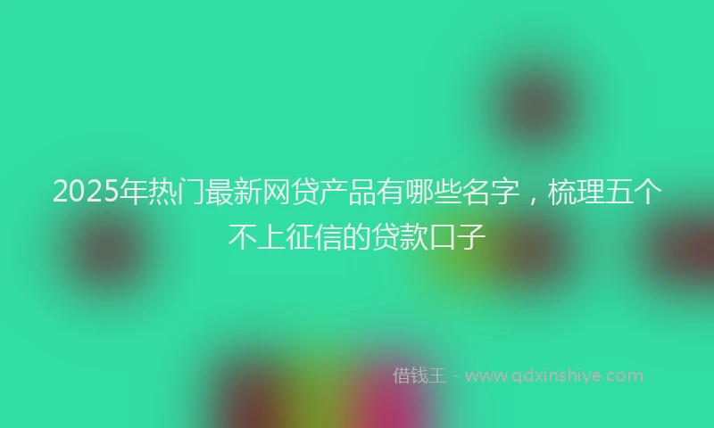 2025年热门最新网贷产品有哪些名字，梳理五个不上征信的贷款口子
