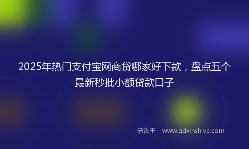 2025年热门支付宝网商贷哪家好下款，盘点五个最新秒批小额贷款口子