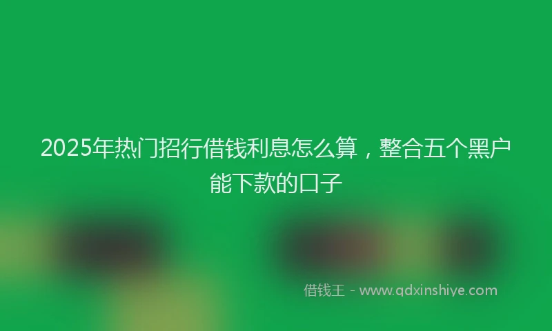 2025年热门招行借钱利息怎么算，整合五个黑户能下款的口子