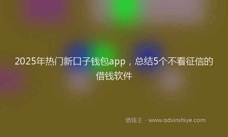 2025年热门新口子钱包app，总结5个不看征信的借钱软件