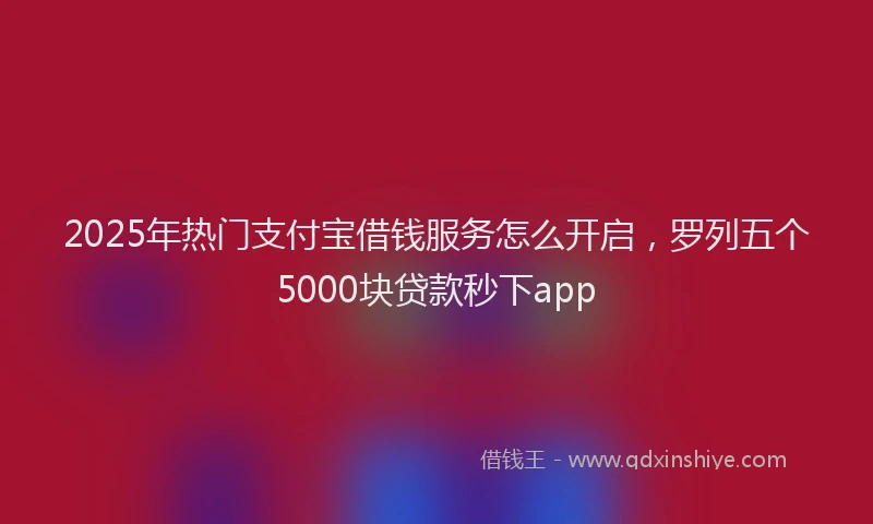 2025年热门支付宝借钱服务怎么开启，罗列五个5000块贷款秒下app