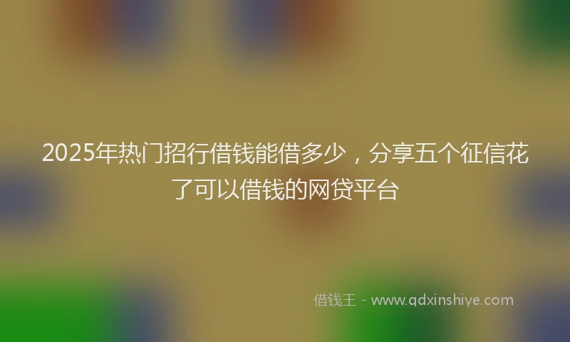 2025年热门招行借钱能借多少，分享五个征信花了可以借钱的网贷平台