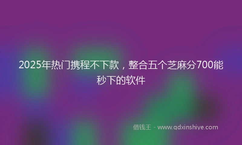 2025年热门携程不下款，整合五个芝麻分700能秒下的软件