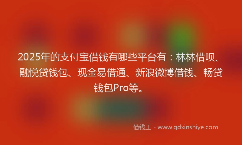2025年的支付宝借钱有哪些平台有：林林借呗、融悦贷钱包、现金易借通、新浪微博借钱、畅贷钱包Pro等。