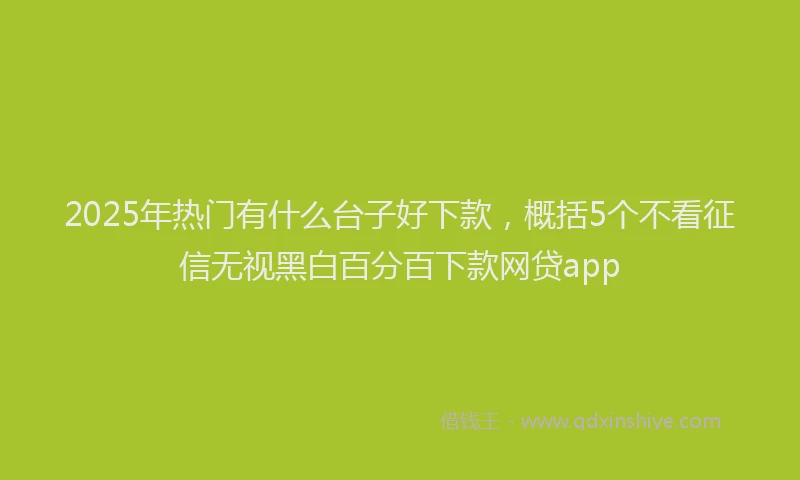 2025年热门有什么台子好下款，概括5个不看征信无视黑白百分百下款网贷app