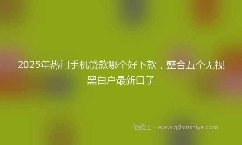 2025年热门手机贷款哪个好下款，整合五个无视黑白户最新口子