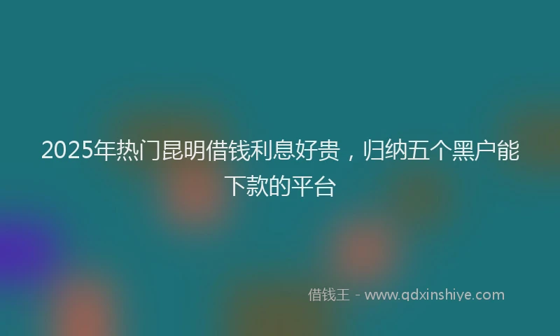 2025年热门昆明借钱利息好贵，归纳五个黑户能下款的平台