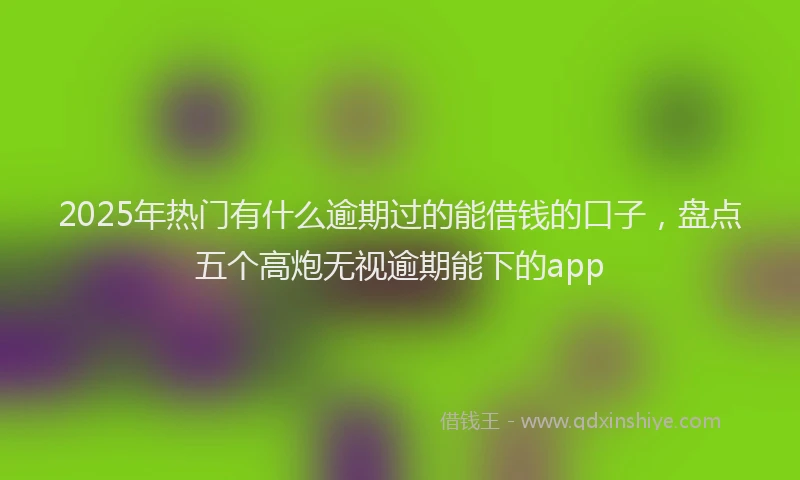 2025年热门有什么逾期过的能借钱的口子，盘点五个高炮无视逾期能下的app