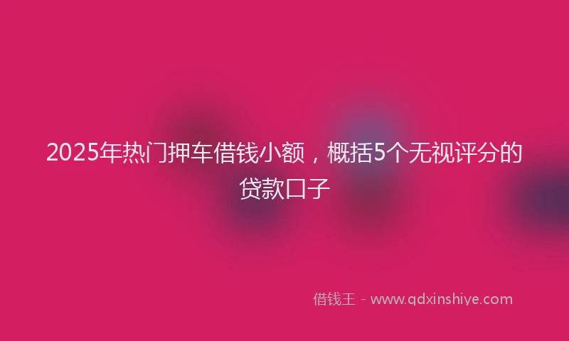 2025年热门押车借钱小额，概括5个无视评分的贷款口子