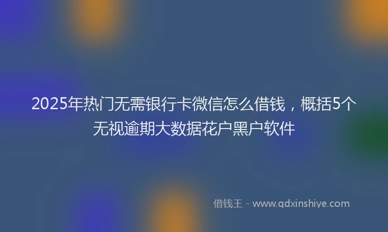 2025年热门无需银行卡微信怎么借钱，概括5个无视逾期大数据花户黑户软件