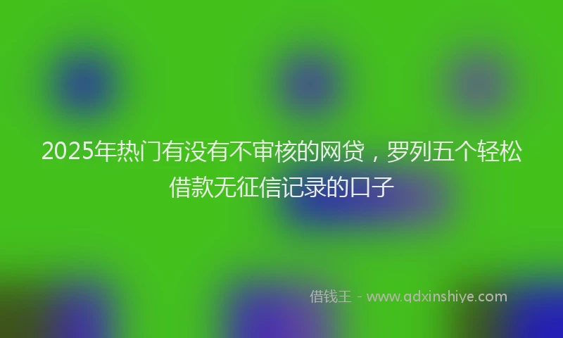 2025年热门有没有不审核的网贷，罗列五个轻松借款无征信记录的口子