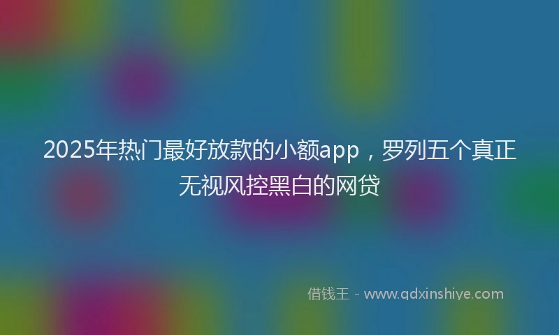 2025年热门最好放款的小额app，罗列五个真正无视风控黑白的网贷
