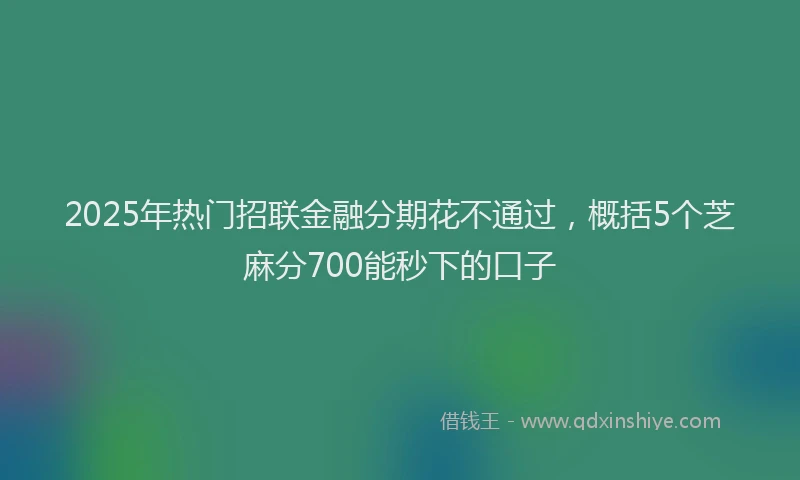 2025年热门招联金融分期花不通过，概括5个芝麻分700能秒下的口子