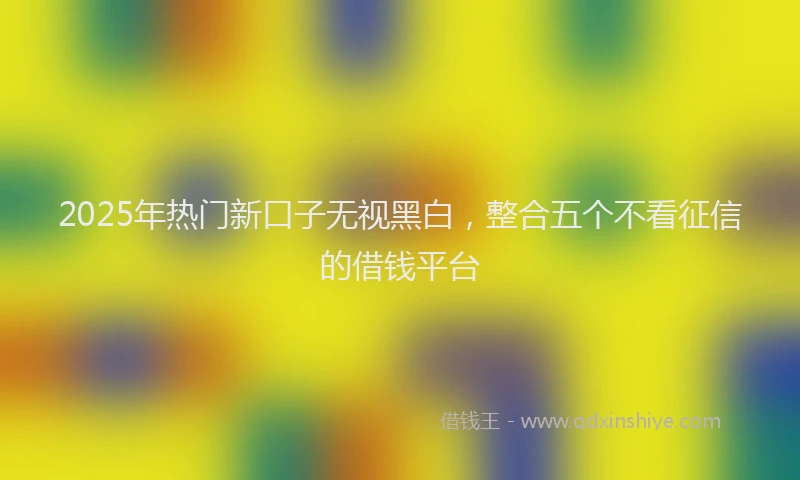 2025年热门新口子无视黑白，整合五个不看征信的借钱平台