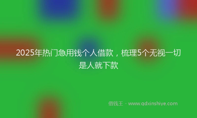 2025年热门急用钱个人借款，梳理5个无视一切是人就下款