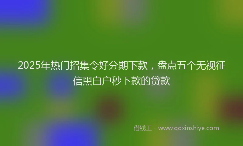 2025年热门招集令好分期下款，盘点五个无视征信黑白户秒下款的贷款