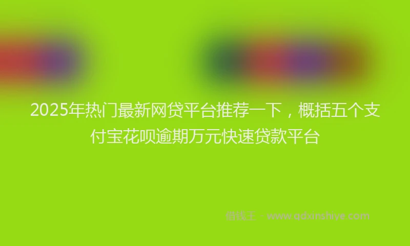 2025年热门最新网贷平台推荐一下，概括五个支付宝花呗逾期万元快速贷款平台