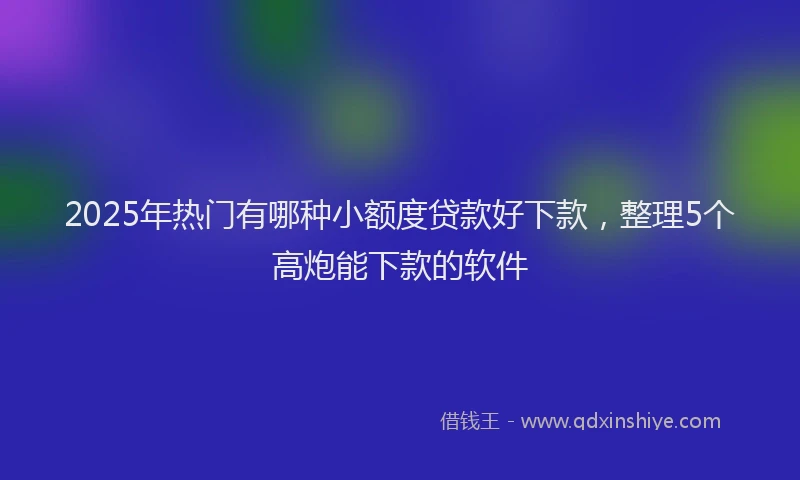 2025年热门有哪种小额度贷款好下款，整理5个高炮能下款的软件