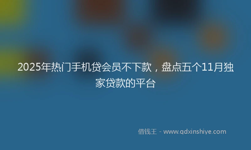 2025年热门手机贷会员不下款，盘点五个11月独家贷款的平台