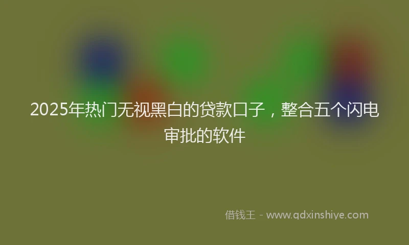 2025年热门无视黑白的贷款口子，整合五个闪电审批的软件
