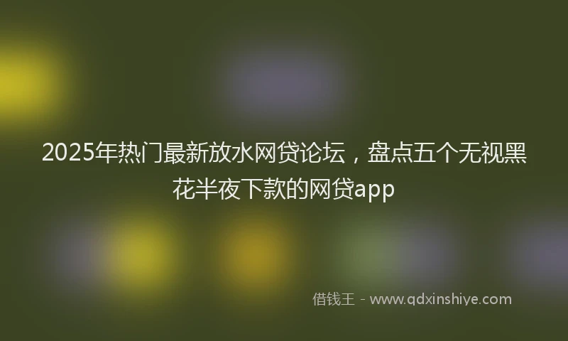 2025年热门最新放水网贷论坛，盘点五个无视黑花半夜下款的网贷app