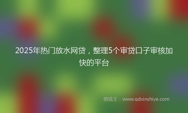2025年热门放水网贷，整理5个审贷口子审核加快的平台
