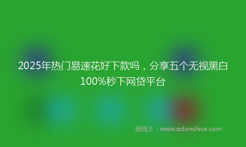 2025年热门易速花好下款吗，分享五个无视黑白100%秒下网贷平台