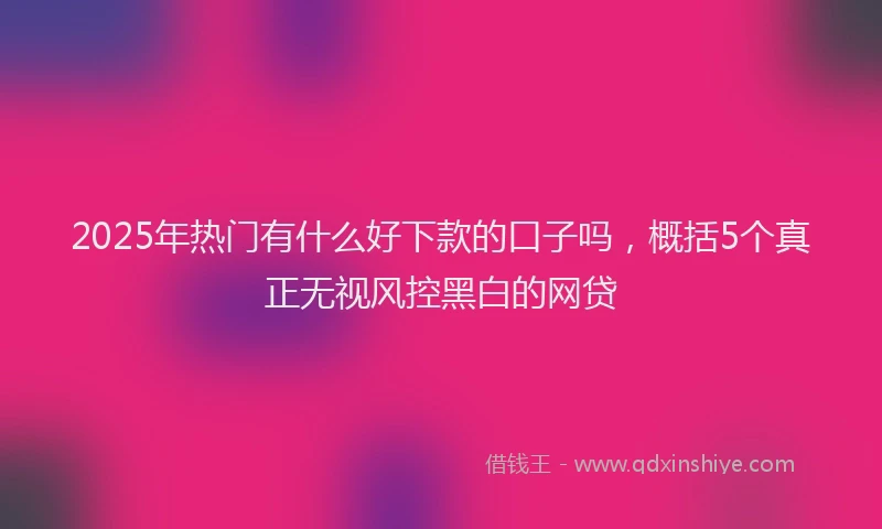 2025年热门有什么好下款的口子吗，概括5个真正无视风控黑白的网贷