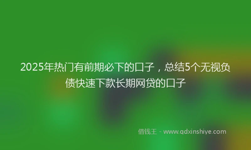 2025年热门有前期必下的口子，总结5个无视负债快速下款长期网贷的口子