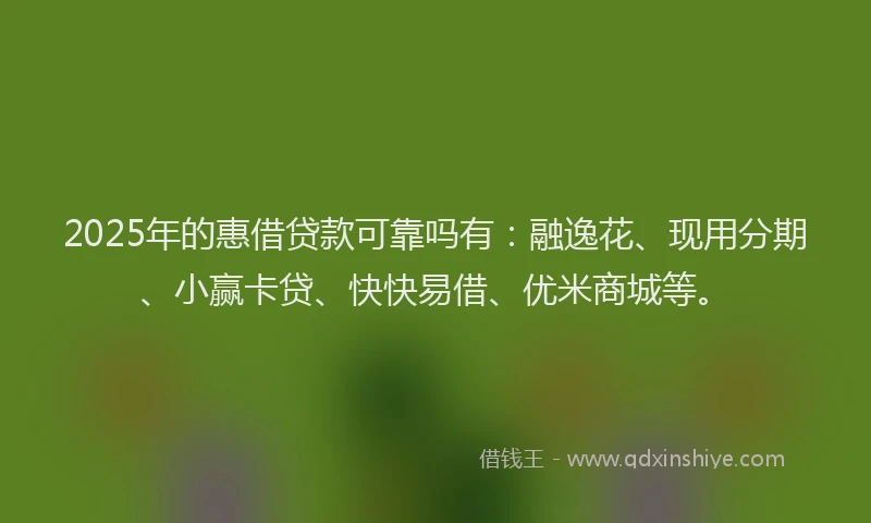 2025年的惠借贷款可靠吗有：融逸花、现用分期、小赢卡贷、快快易借、优米商城等。