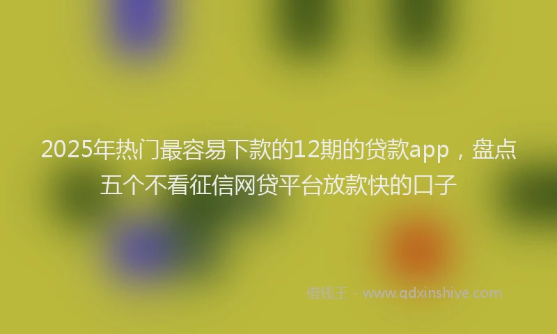 2025年热门最容易下款的12期的贷款app，盘点五个不看征信网贷平台放款快的口子
