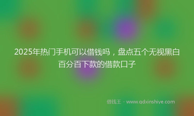 2025年热门手机可以借钱吗，盘点五个无视黑白百分百下款的借款口子