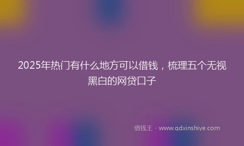 2025年热门有什么地方可以借钱，梳理五个无视黑白的网贷口子