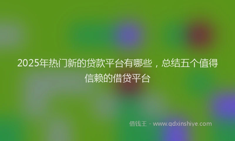 2025年热门新的贷款平台有哪些，总结五个值得信赖的借贷平台