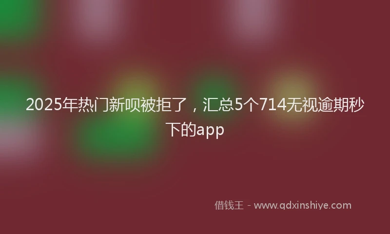 2025年热门新呗被拒了，汇总5个714无视逾期秒下的app