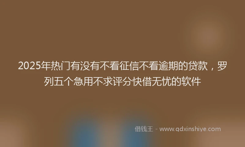 2025年热门有没有不看征信不看逾期的贷款，罗列五个急用不求评分快借无忧的软件