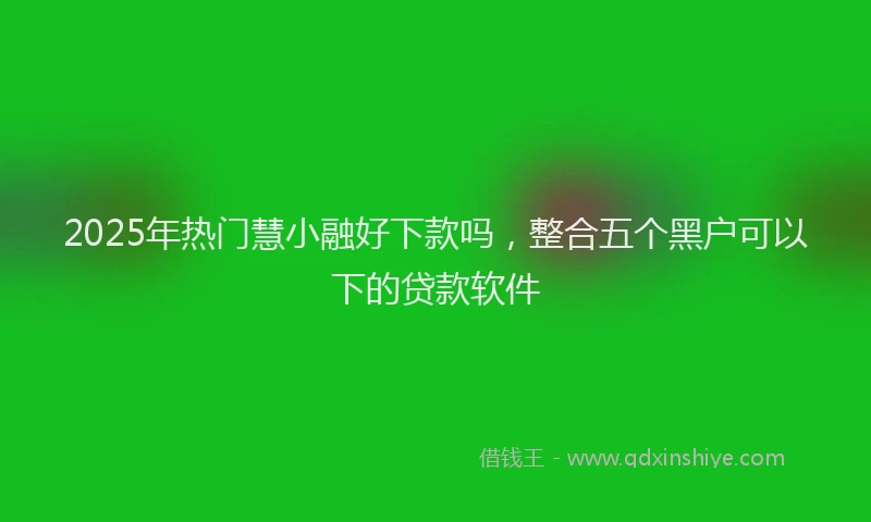 2025年热门慧小融好下款吗，整合五个黑户可以下的贷款软件