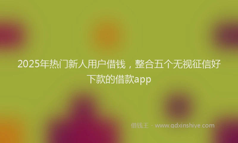 2025年热门新人用户借钱，整合五个无视征信好下款的借款app
