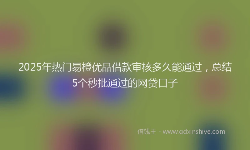 2025年热门易橙优品借款审核多久能通过，总结5个秒批通过的网贷口子