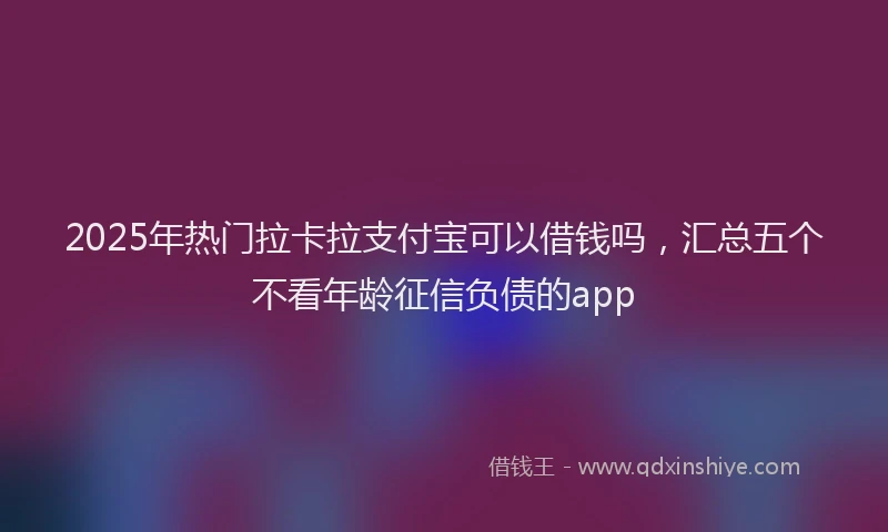 2025年热门拉卡拉支付宝可以借钱吗，汇总五个不看年龄征信负债的app