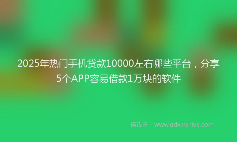 2025年热门手机贷款10000左右哪些平台，分享5个APP容易借款1万块的软件