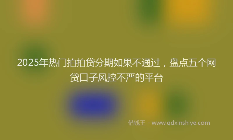 2025年热门拍拍贷分期如果不通过，盘点五个网贷口子风控不严的平台