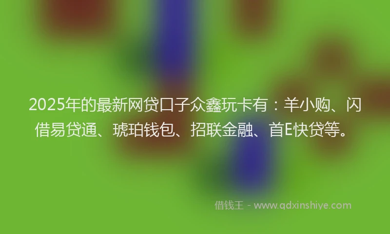 2025年的最新网贷口子众鑫玩卡有：羊小购、闪借易贷通、琥珀钱包、招联金融、首E快贷等。